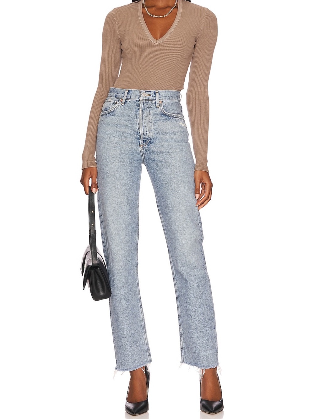 Agolde 90’s Pinch Waist High Rise Straight Jeans 27 Distressed